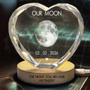 Gift For Couples,Gift For Husband,Gift For Wife,Gift For Boyfriend,Gift For Girlfriend,Parents,Gift For Mother,Gift For Father,Married ,Engaged,Love - Moon Phase The Beginning Of Our Forever - Personalized Crystal Heart Shaped Lamp