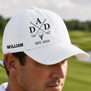 Gift For Father,Gift For Grandpa,Golf,Baseball,Non-Eng,Icon,Proud - Golf Dad Papa Year Crossed Arrows - Personalized Classic Cap