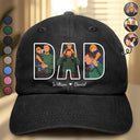 Gift For Grandpa,Gift For Father,New Dad,Non-Eng,Photo - Faceless Portrait,Adorable - Custom Photo Faceless Portrait Dad Papa Portrait - Personalized Vintage Washed Denim Cap