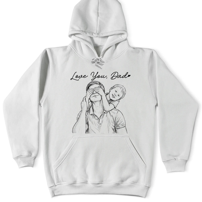 Gift For Father,New Dad,Gift For Grandpa,Top Market,Non-Eng,Photo - Pencil Sketch,Adorable - Custom Photo Pencil Sketch Best Dad Grandpa Ever Portrait - Personalized T Shirt