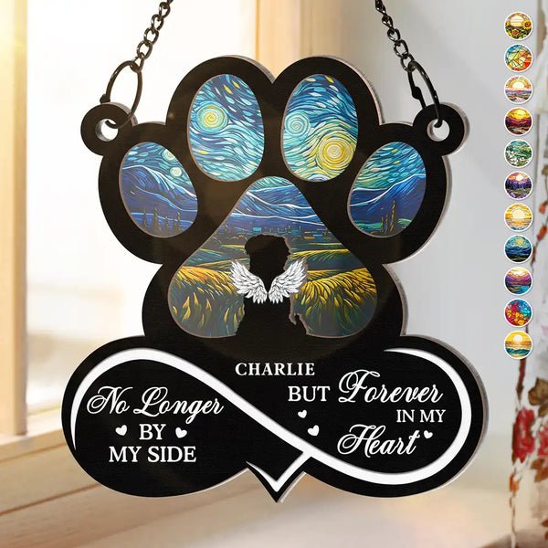 Pet Forever In My Heart Always Loved - Personalized Window Hanging Suncatcher Ornament