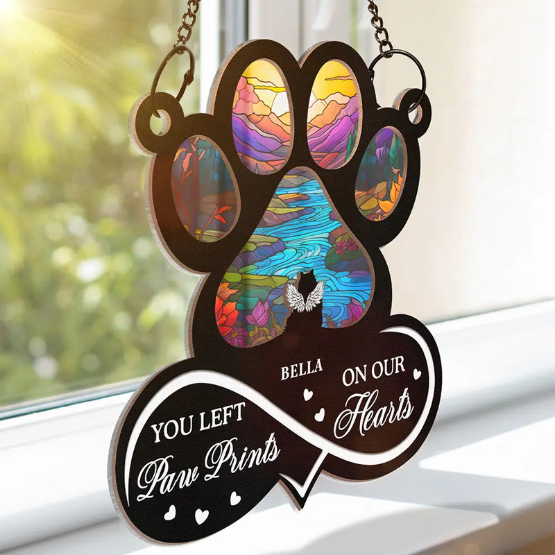 Pet Forever In My Heart Always Loved - Personalized Window Hanging Suncatcher Ornament