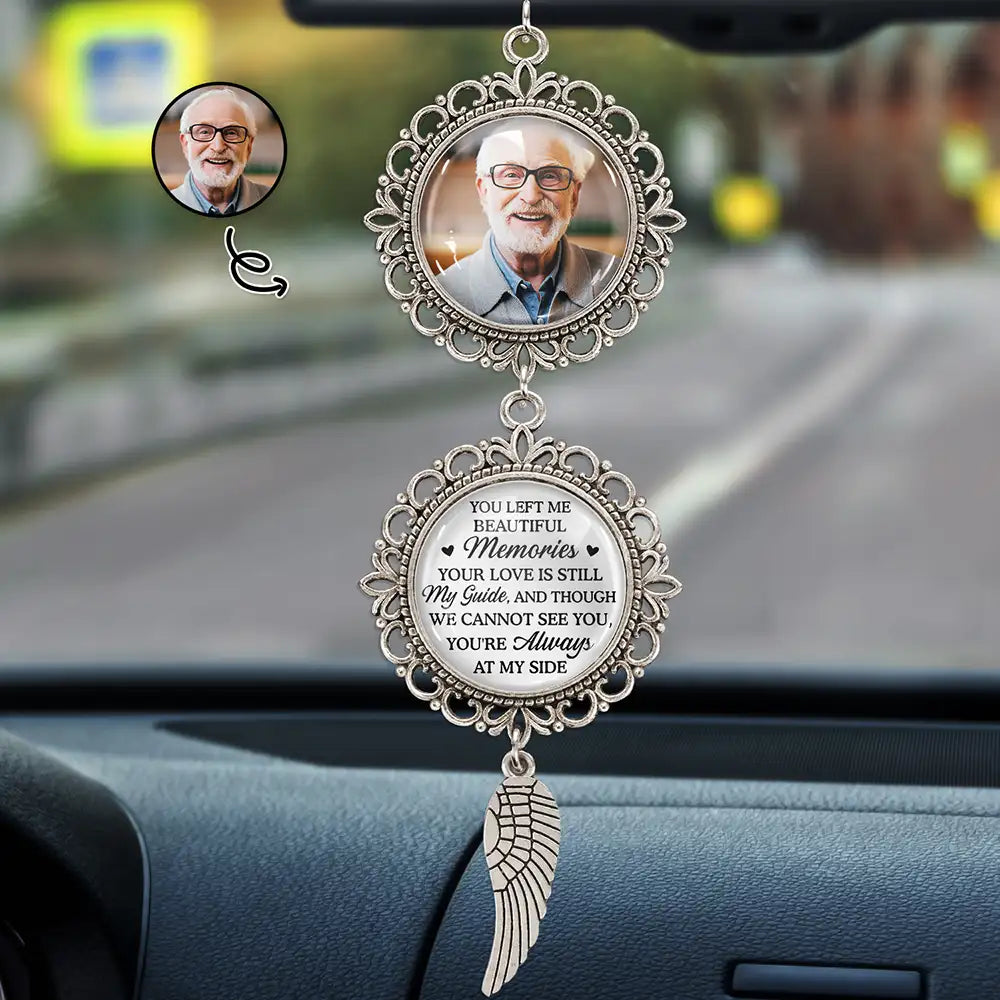 Pendentif photo personnalisé « Tu m'as laissé de beaux souvenirs »