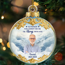 Christian,Christmas,Memorial,Family - Custom Photo God Holds You in His Arms Memorial Keepsake - Personalized Custom Shaped Acrylic Ornament