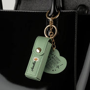 Gift For Women,Gift For Wife,Gift For Girlfriend,Love,Christian - God Says You Are Birth Month Flower - Personalized Leather Lipstick Case Keychain With Mirror