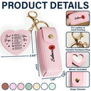 Gift For Women,Gift For Wife,Gift For Girlfriend,Love,Christian - God Says You Are Birth Month Flower - Personalized Leather Lipstick Case Keychain With Mirror