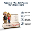 Gift For Couples,Gift For Husband,Gift For Wife,Gift For Boyfriend,Gift For Girlfriend,LGBT,Love - Calendar The Day Our Love Began - Personalized Custom Shaped 2-Layered Wooden Plaque