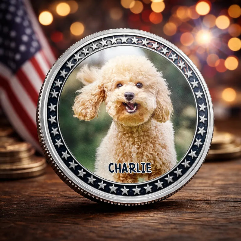 America 250th,Independence Day,Pet Lovers - Proudly Pawtriotic 250 Years Of Freedom Dog Cat - Personalized Commemorative Keepsake Coin