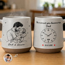 Custom Photo, Art Design, Gift For Father, New Dad, Adorable, Photo - Pencil Sketch - Bold-Custom Photo The Moment You Became My Dad Pencil Sketch For Him, Husband - Personalized Conical Mug