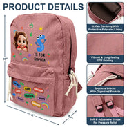 Back To School,Gift For Kids,Adorable,Monogram - Monogram Back To School Kids Kind Capable Affirmations - Personalized Corduroy Backpack