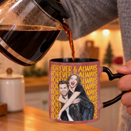 Anniversary,Art Design,Christmas,Custom Photo,Gift For Couples,Old Couples,Photo - Vivid Watercolor Art,Romantic - Anniversary Gift For Couple - Personalized Custom Photo Watercolor Together Since Heart Handle Accent Mug