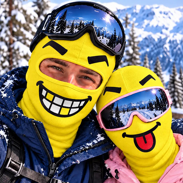 Winter Skier, Biker Gag Gift For Friends, Bestie - Personalized Funny Emotion Face Balaclava Face Mask