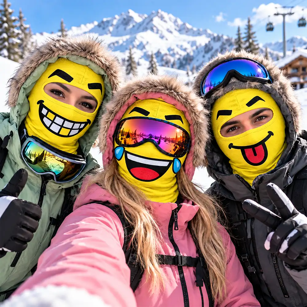 Christmas,Humorous,Icon,Skiing - Winter Skier, Biker Gag Gift For Friends, Bestie - Personalized Funny Emotion Face Balaclava Face Mask