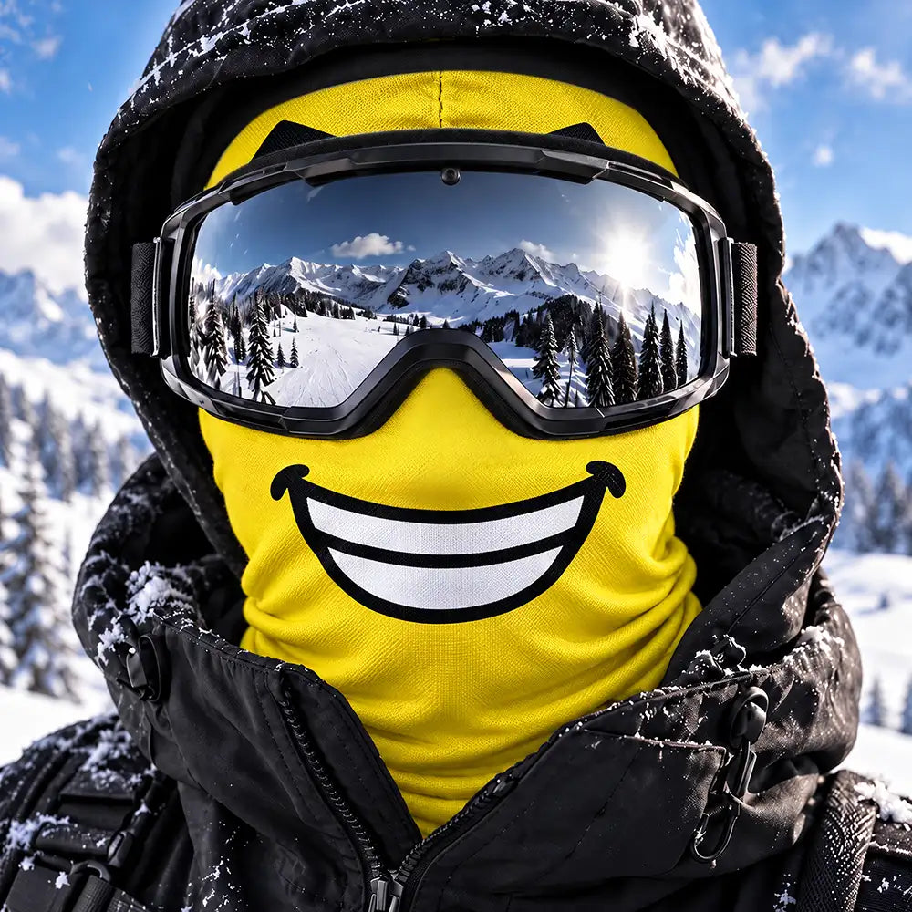 Christmas,Humorous,Icon,Skiing - Winter Skier, Biker Gag Gift For Friends, Bestie - Personalized Funny Emotion Face Balaclava Face Mask