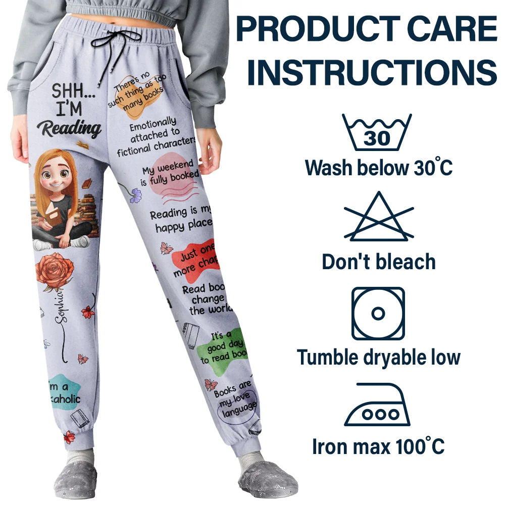 Christmas,Cozy,Gift For Yourself,Gifts For Her,Gifts For Him,Reading,Vector - Gift For Book Lovers - Personalized Do Not Disturb Pajama Pants