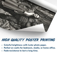 Art Design,Camping,Custom Photo,Gift For Men,Gift For Yourself,Gifts For Him,Humorous,Photo - Bigfoot Portrait - 19th Century Sasquatch - Personalized Custom Photo Bigfoot Portrait Poster