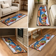 Christmas,Family,Happy,Vector - Gift For Family - Personalized Names And Characters Iced Cookie Initial Letters Runner Rug