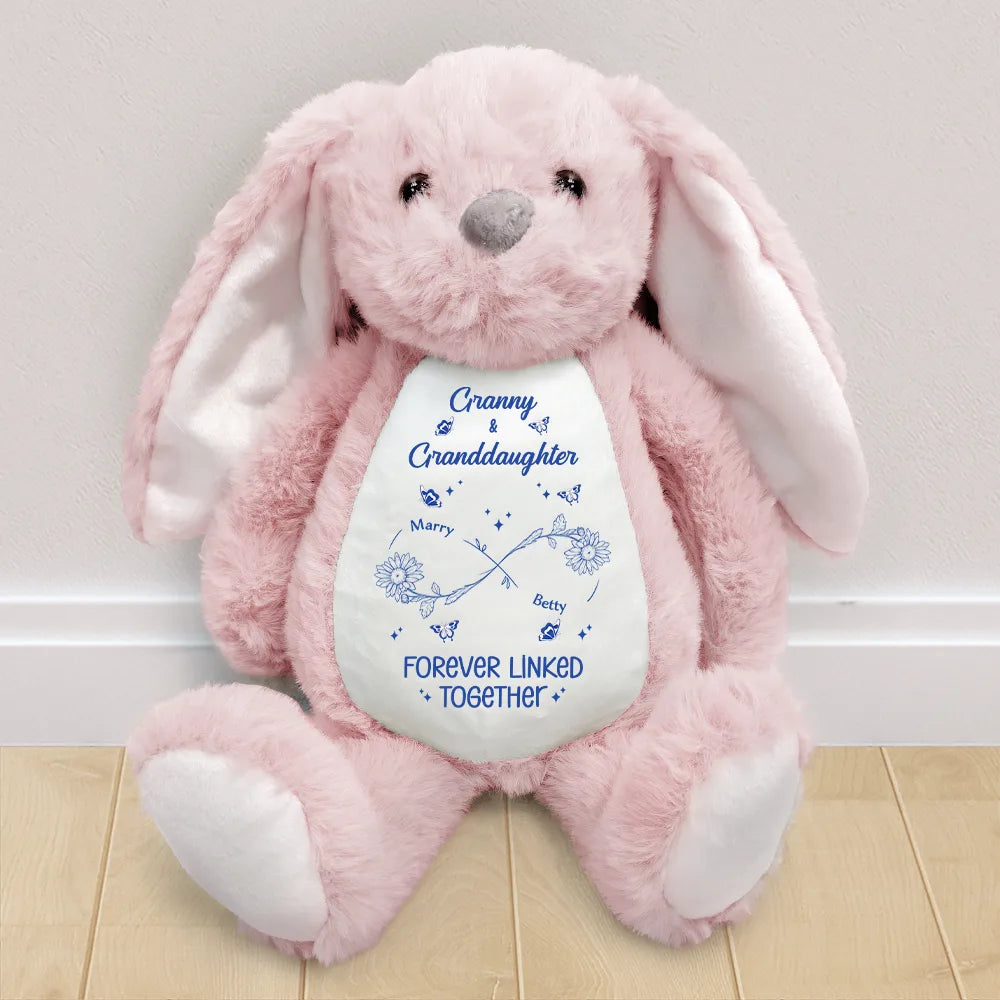 Grandma - Grandkids,Happy,Love,Christmas - The Love Between A Grandma And Granddaughter Is Forever - Personalized Soft Toy Bunny