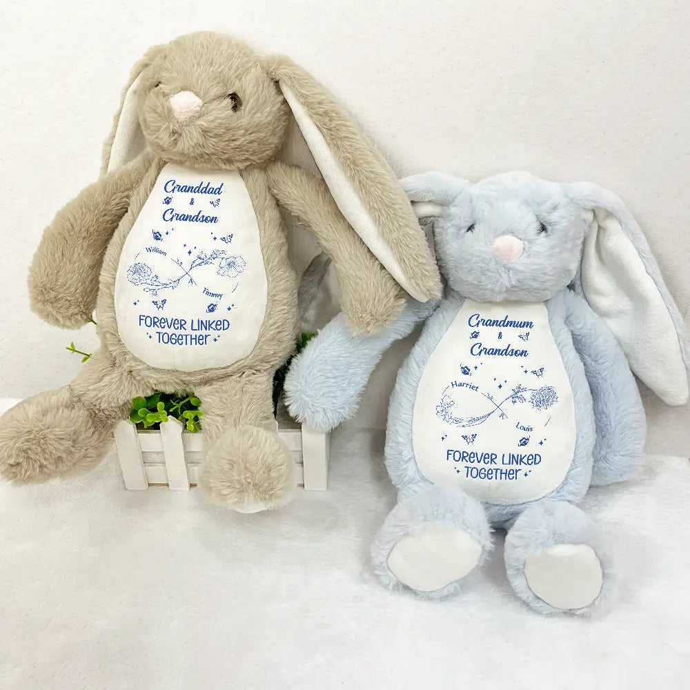 Grandma - Grandkids,Happy,Love,Christmas - The Love Between A Grandma And Granddaughter Is Forever - Personalized Soft Toy Bunny