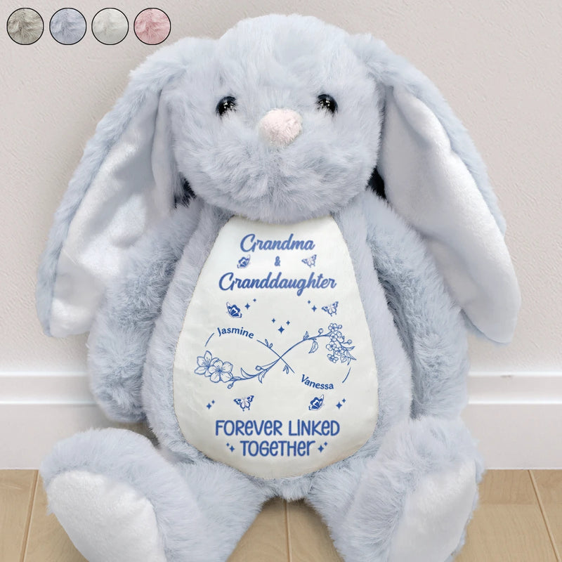 Grandma - Grandkids,Happy,Love,Christmas - The Love Between A Grandma And Granddaughter Is Forever - Personalized Soft Toy Bunny