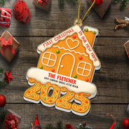 Christmas,Gift For Couples,Family - Gingerbread Style First Christmas In Our New Home 2025 - Personalized Custom Shaped Acrylic Ornament
