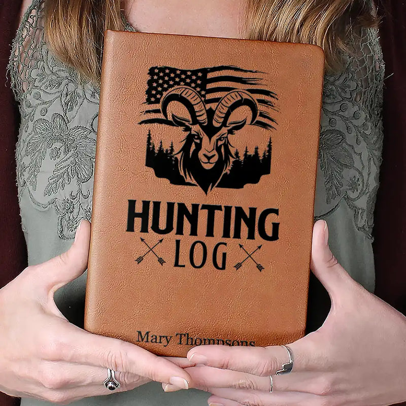 Gift For Men,Gift For Husband,Gift For Boyfriend,Gift For Uncle,Gift For Grandpa,Gift For Father,Gift For Son,Gift For Brothers,Hunting - Hunting Adventures Journal Log Gift For Hunting Lovers - Personalized Leather Journal