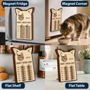 Cat Lovers,Cat Mom,Cat Dad,Cat Couple - Custom Photo Cute Cat Ear Feed Medication Tracker - Personalized Wooden Pet Feeding Reminder