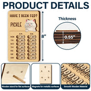 Pet Lovers,Pet Mom,Pet Dad,Pet Couple,Dog Lovers,Dog Mom,Dog Dad,Cat Lovers,Cat Mom,Cat Dad - Funny Dog Cat Feeding And Medication Tracker - Personalized Wooden Pet Feeding Reminder