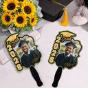Graduation,Gift For Yourself,Gift For Women,Gift For Men,Gift For Daughter,Gift For Son,Gift For Sisters,Gift For Brothers,Gift For Bestie,Gift For Sibling,Happy - Custom Photo Congrats Graduation With Team School's Logo - Personalized Graduation Handheld Fan