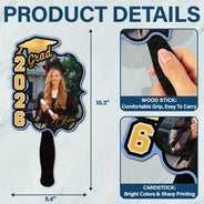 Graduation,Gift For Yourself,Gift For Women,Gift For Men,Gift For Daughter,Gift For Son,Gift For Sisters,Gift For Brothers,Gift For Bestie,Gift For Sibling,Happy - Custom Photo Congrats Graduation With Team School's Logo - Personalized Graduation Handheld Fan