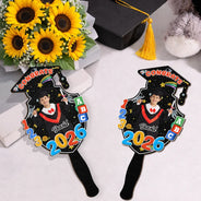 Graduation,Gift For Kids,Dad,Children,Mom,Happy - Custom Photo Congrats Pre-K Kindergarten Graduation - Personalized Graduation Handheld Fan