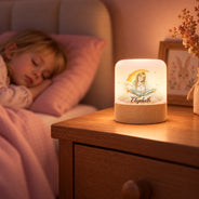 Adorable,Art Design,Custom Photo,Gift For Kids,Photo - Watercolor - Remove BG,Top Market - Birthday Gift For Kids - Personalized Custom Photo Watercolor Kid Portrait Moon And Stars Touch Night Light