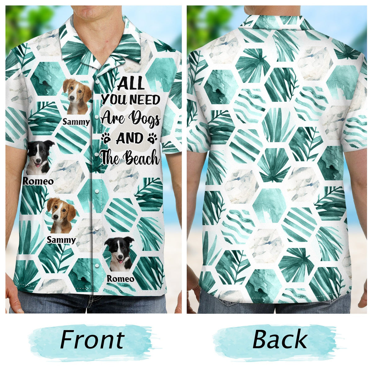 Custom Photo Dog And The Beach - Gift For Dog Lovers - Personalized Ha ...