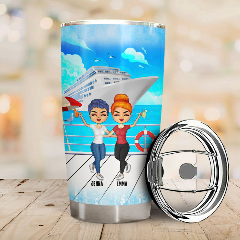Bestie Cruising We're Drunks We're Go Cruising - Gift For Bestie - Personalized Tumbler