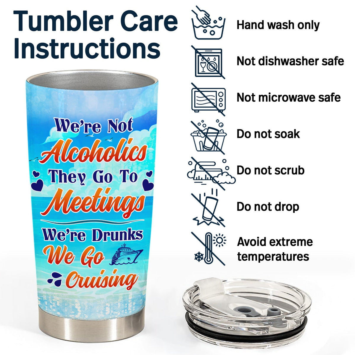 Bestie Cruising We're Drunks We're Go Cruising - Gift For Bestie - Personalized Tumbler