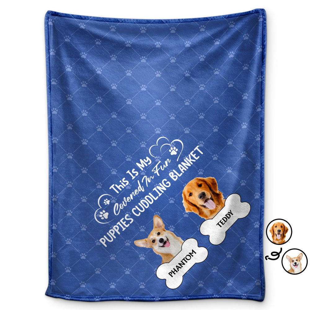 Custom Photo Covered In Fur Dog Cat - Gift For Pet Lovers - Personalized Fleece Blanket
