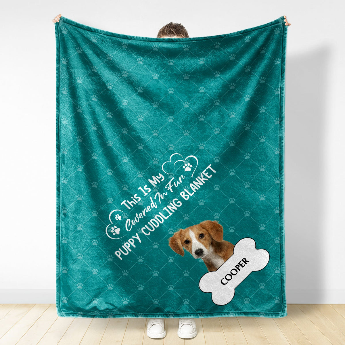 Custom Photo Covered In Fur Dog Cat - Gift For Pet Lovers - Personalized Fleece Blanket