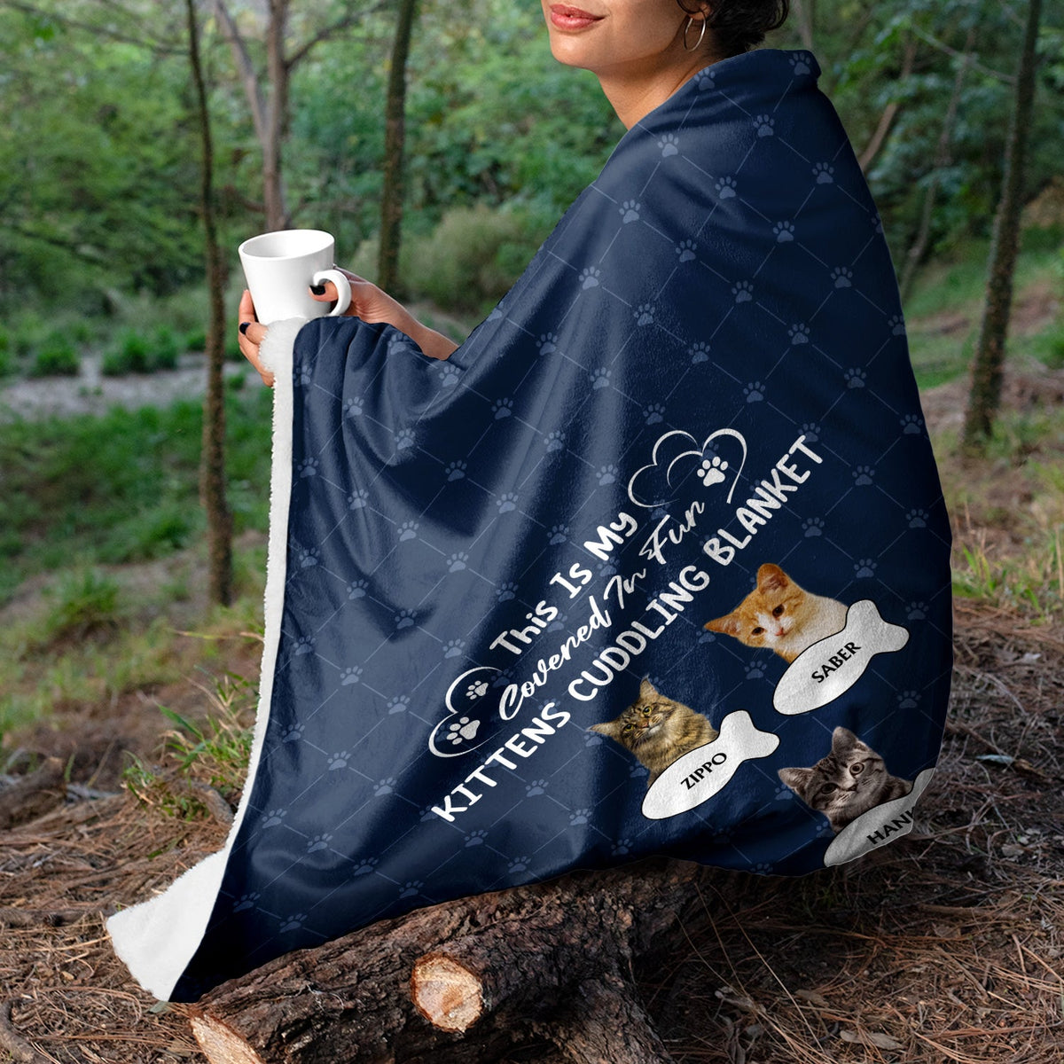 Custom Photo Covered In Fur Dog Cat - Gift For Pet Lovers - Personalized Fleece Blanket