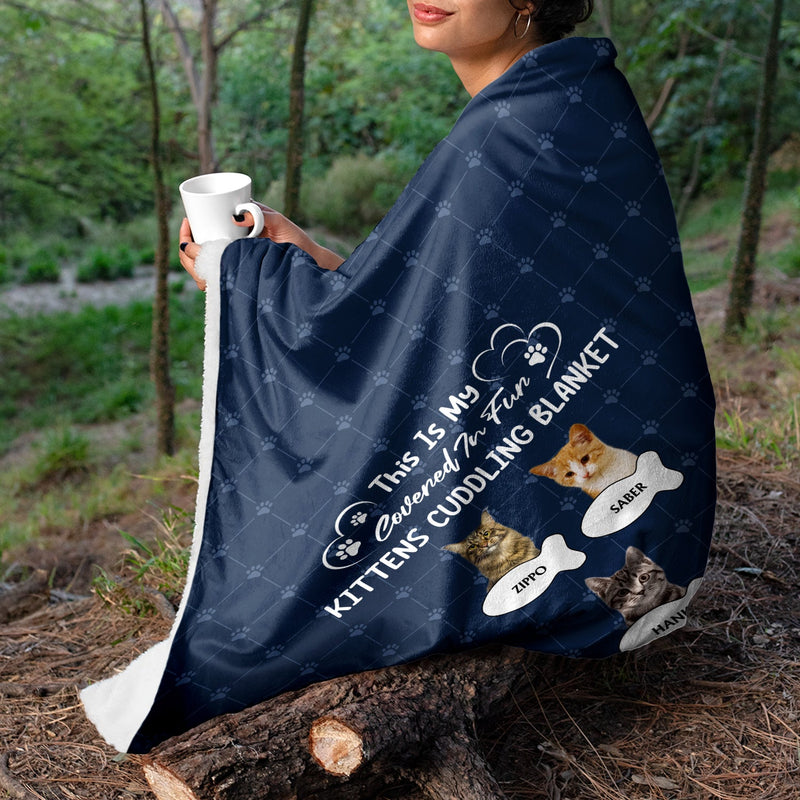 Custom Photo Covered In Fur Dog Cat - Gift For Pet Lovers - Personalized Fleece Blanket