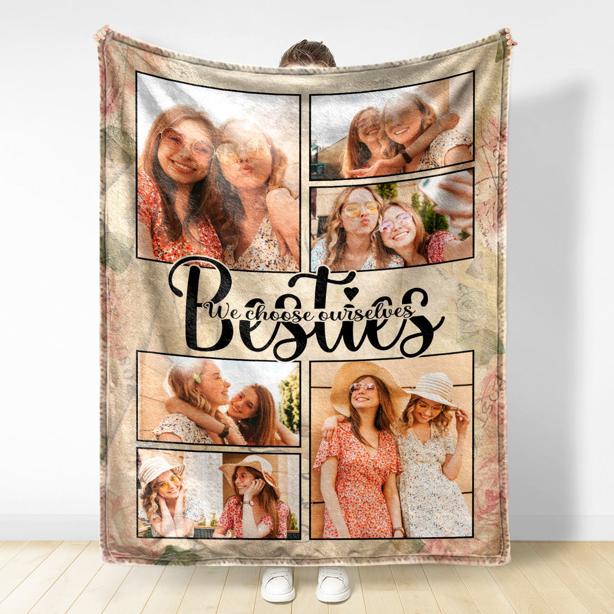 Custom Photo We Choose Ourselves - Gift For Sisters & Best Friends - Personalized Fleece Blanket