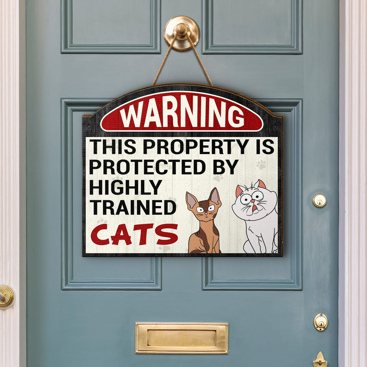 Highly Trained Cat - Gift For Cat Lovers - Personalized Custom Shaped Wood Sign