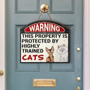 Highly Trained Cat - Gift For Cat Lovers - Personalized Custom Shaped Wood Sign