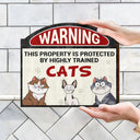 Highly Trained Cat - Gift For Cat Lovers - Personalized Custom Shaped Wood Sign