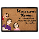 Single Parents Family Excuse The Mess - Gift For Family - Personalized Doormat
