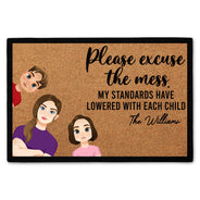 Single Parents Family Excuse The Mess - Gift For Family - Personalized Doormat