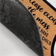 Single Parents Family Excuse The Mess - Gift For Family - Personalized Doormat