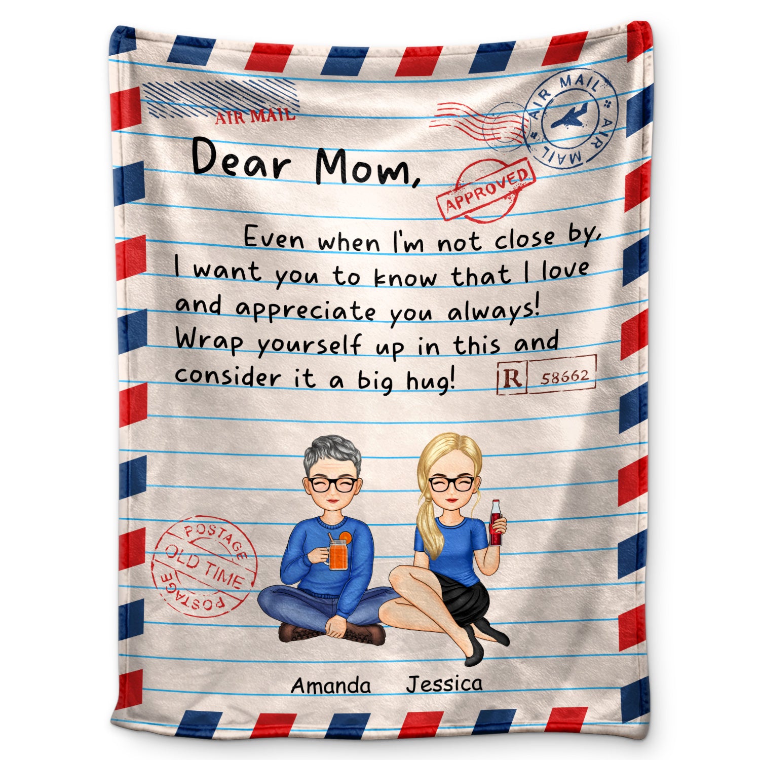 Letter Even When I'm Not Close By - Gift For Mother Daughter - Personalized Fleece Blanket