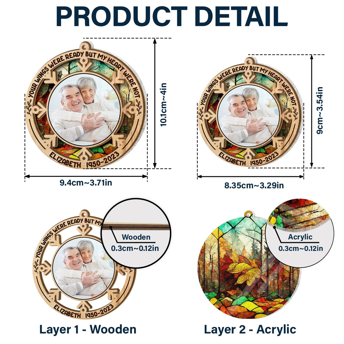 Custom Photo I Am Always With You - Memorial Gift - Personalized Suncatcher Ornament