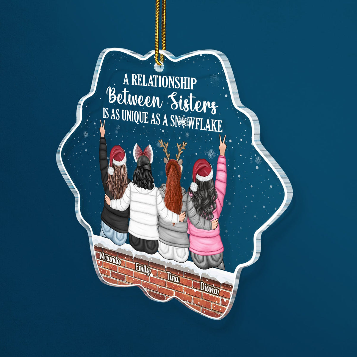 A Relationship Between Sister - Christmas Gift For Sisters - Personalized Custom Shaped Acrylic Ornament