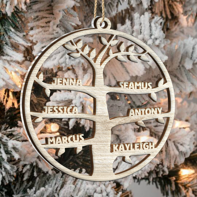 Christmas Family Tree - Personalized 2-Layered Mix Ornament